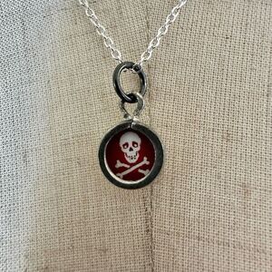 Skeleton rock star small pendant necklace